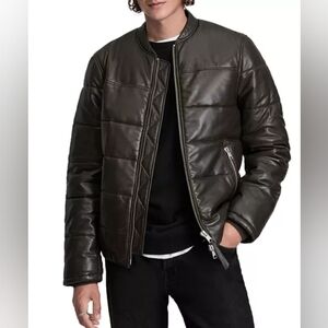 Men's All Saints Russell Jacket Leather Puffer XL XXL